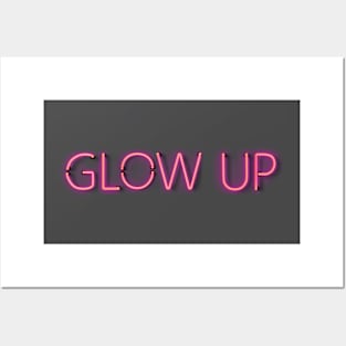 Glow up in glowing Pink Neon Text Posters and Art